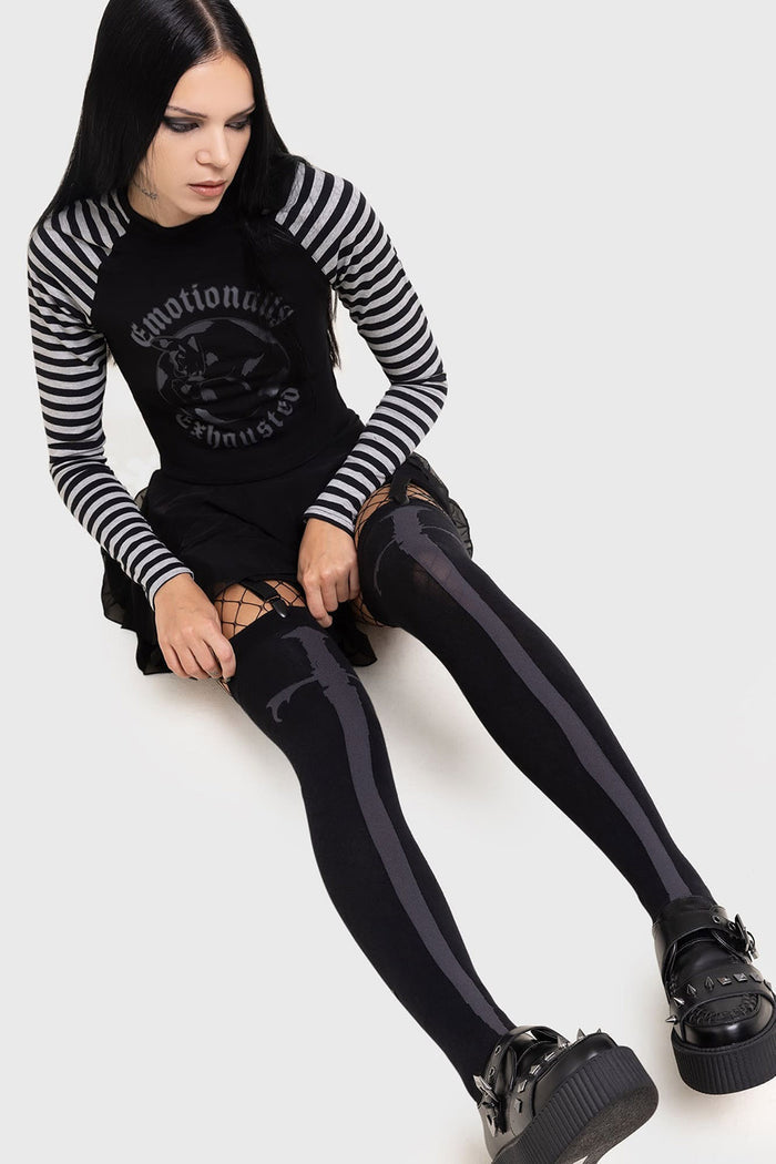 knitted sword socks by killstar