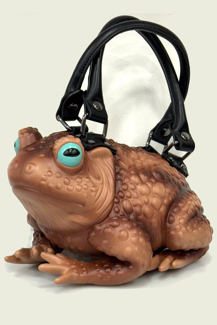 brown toad shoulder bag  by windy willow