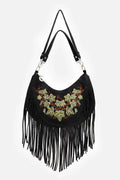 small black boho goth hobo bag