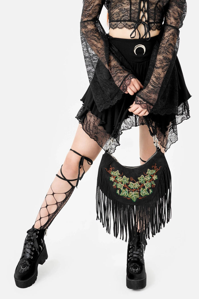 embroidered vines and leaves whimsigoth purse