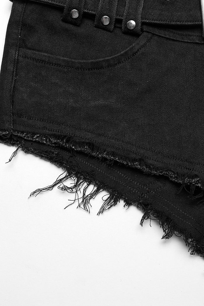 raw hem punk shorts