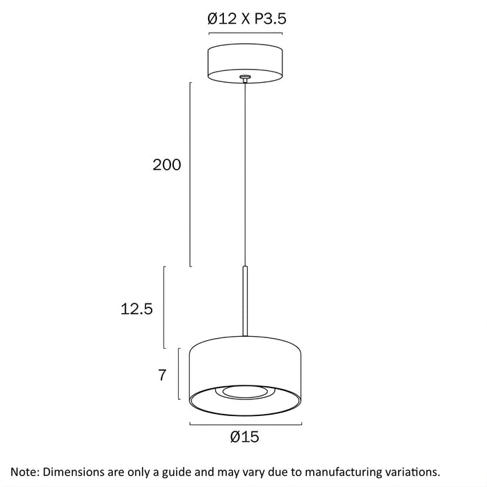 Line Drawing Telbix Cedro 1 Pendant Light Black  CEDROPE1-BK - The Blue Space