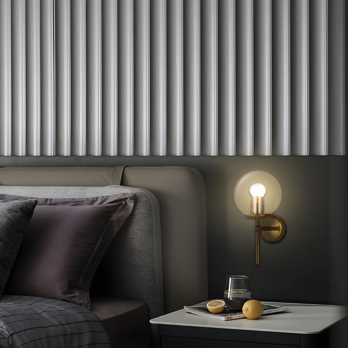 Bedroom Telbix Eterna 1 Wall Light Antique Gold Clear  ETERNAWB1-AGCL - The Blue Space