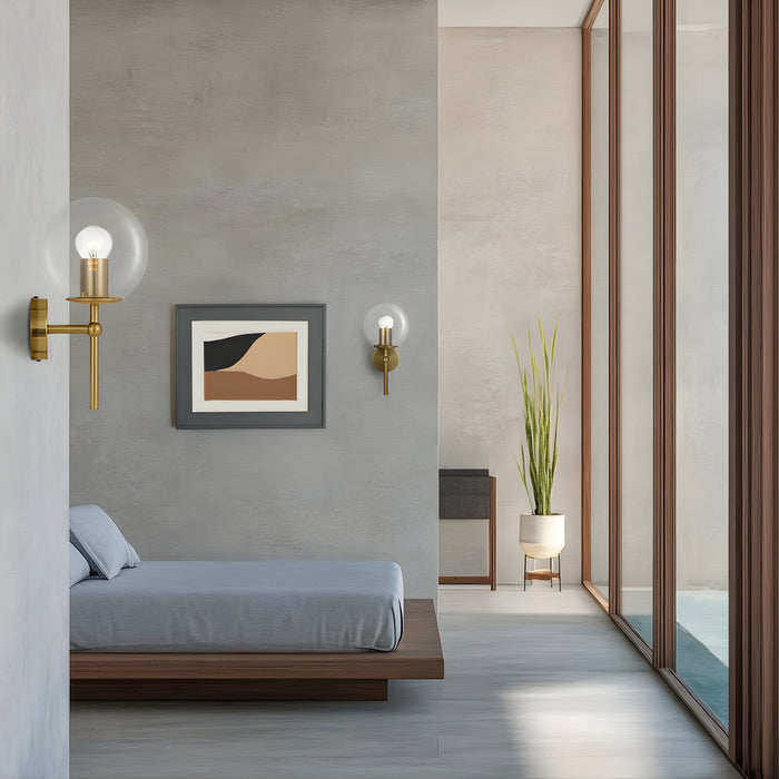 Wall Telbix Eterna 1 Wall Light Antique Gold Clear  ETERNAWB1-AGCL - The Blue Space