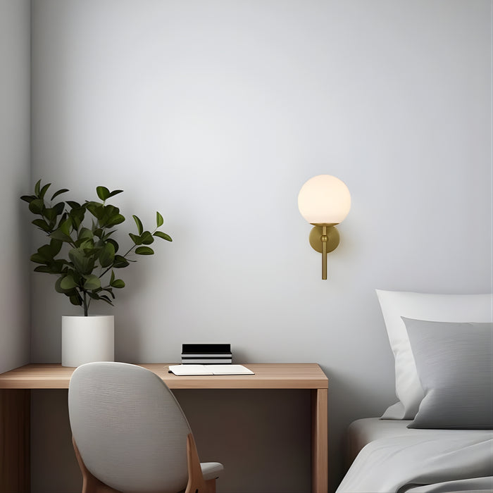 Wall Telbix Eterna 1 Wall Light Antique Gold Opal Matte  ETERNAWB1-AGOP - The Blue Space
