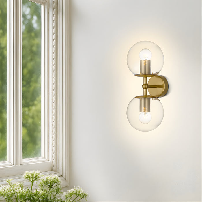 Telbix Eterna 2 Wall Light Antique Gold Clear  ETERNAWB2-AGCL - The Blue Space