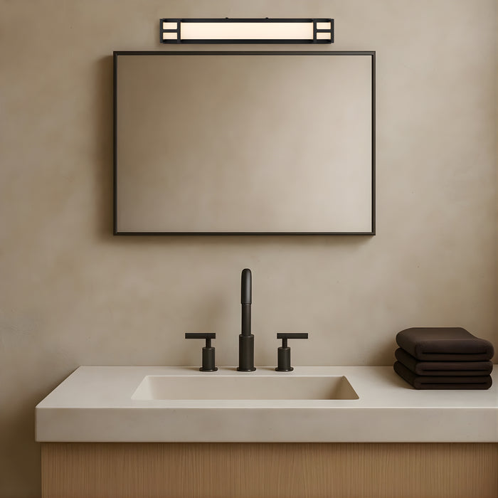 Lifestyle Telbix Gilson 40 Vanity Wall Light Black  GILSONWB40-BK3C - The Blue Space