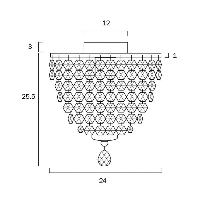 Line Drawing Telbix Grace Batten Fix Ceiling Light Black  GRACEBF.23-BK - The Blue Space