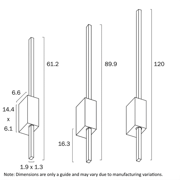 Line Drawing Telbix Madras 90cm Wall Light White  MADRASWB90-WH - The Blue Space