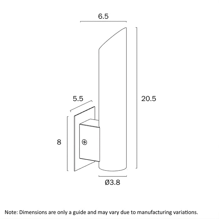 Line Drawing Telbix Penros 1 Wall Light Stainless Steel  PENROSEX1-SS - The Blue Space
