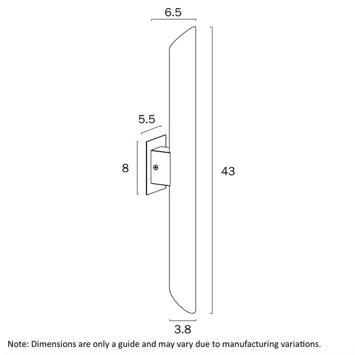 Line Drawing Telbix Penros 2 Wall Light Stainless Steel PENROSEX2-SS - The Blue Space
