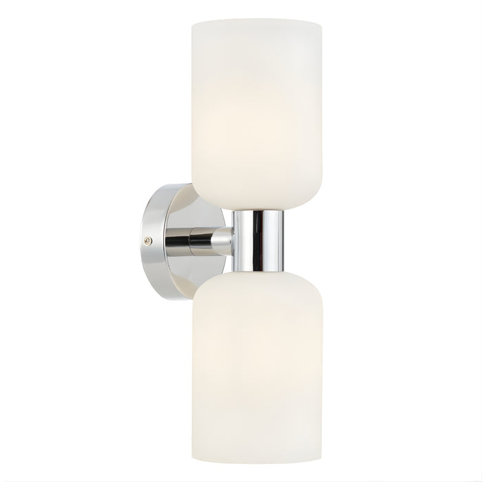 Telbix Riven 2 Wall Light Chrome Opal Matte  RIVENWB2-CHOM - The Blue Space