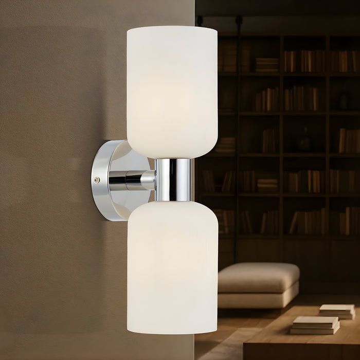 Lifestyle Telbix Riven 2 Wall Light Chrome Opal Matte  RIVENWB2-CHOM - The Blue Space