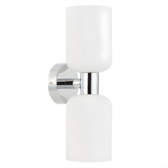 Off Telbix Riven 2 Wall Light Chrome Opal Matte  RIVENWB2-CHOM - The Blue Space