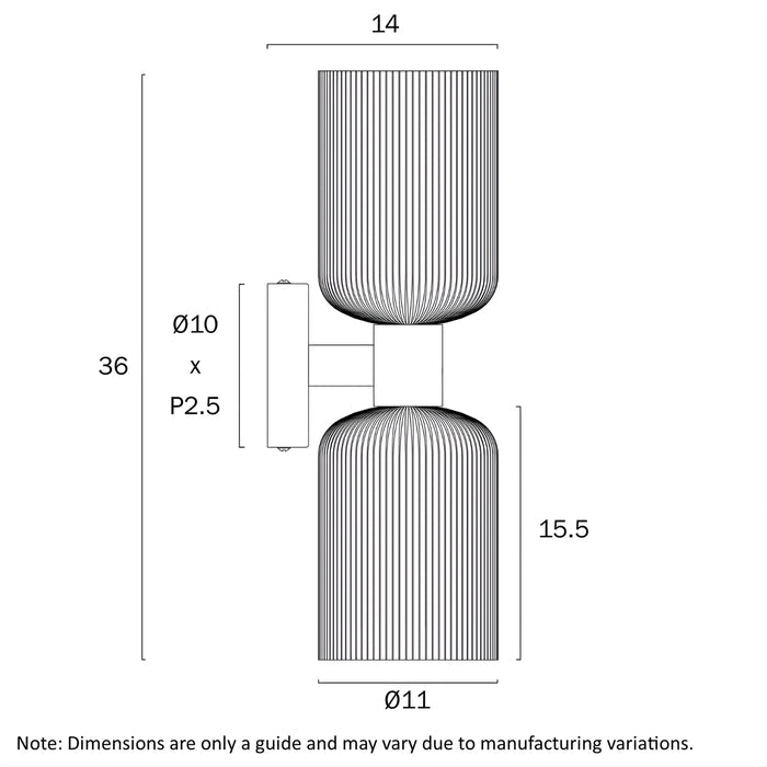 Line Drawing Telbix Riven 2 Wall Light Chrome Opal Matte  RIVENWB2-CHOM - The Blue Space