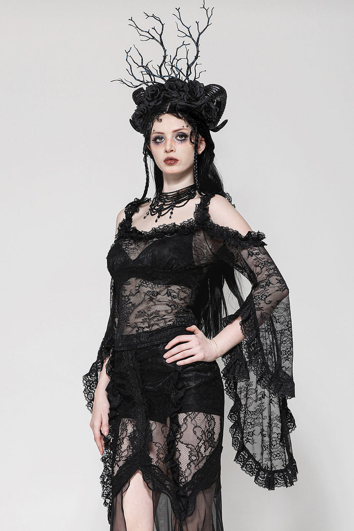 womens goth long sleeve blouse