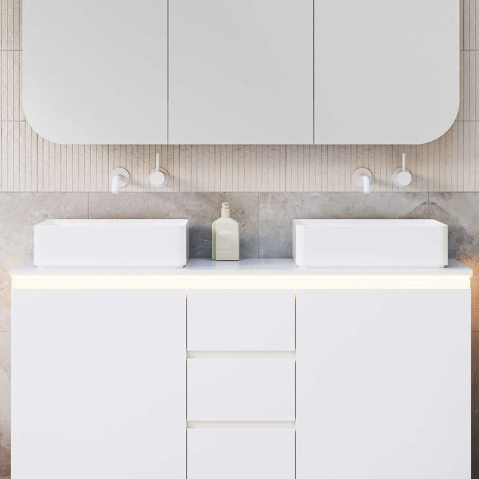 Timberline August 500mm x 360mm Rectangular Above Counter Basin - White Gloss