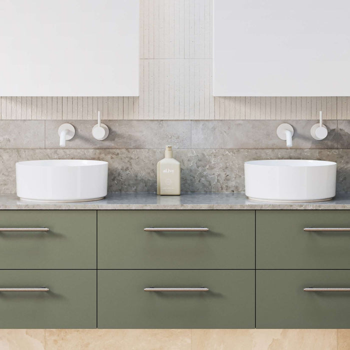 Timberline Hazel 360mm Round Above Counter Basin - White Gloss