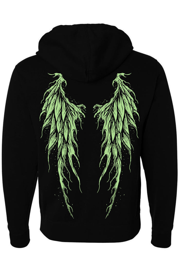 whimsigoth fairycore gothic fairy wings hoodie jacket