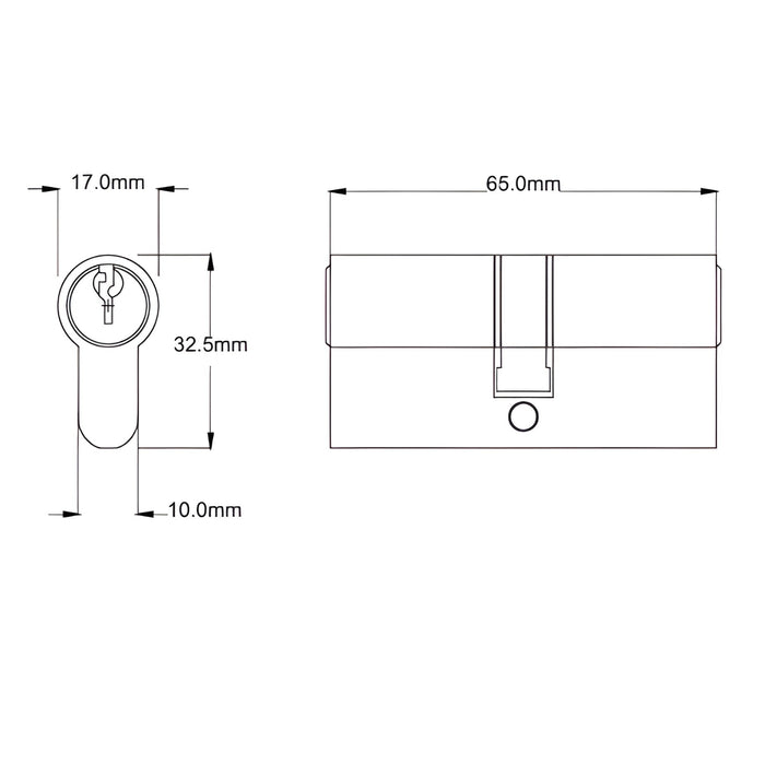 Key Hole TradCo Bungalow Door Knob Long Backplate Entrance Set with High Security Lock Matte Black 9630KENTREURO57KK - The Blue Space