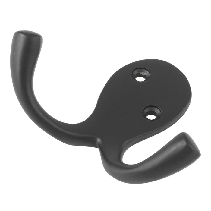 Tradco Double Robe Hooks Matte Black 9706 - The Blue Space