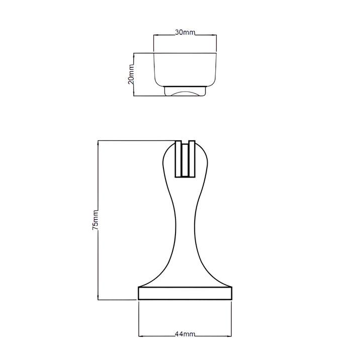 Line Drawing Tradco Magnetic Door Stop Matte Black 1826 - The Blue Space