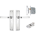 TradCo Menton Lever Long Backplate Entrance Set with High Security Lock Chrome Plated 0684KENTREURO57KK - The Blue Space