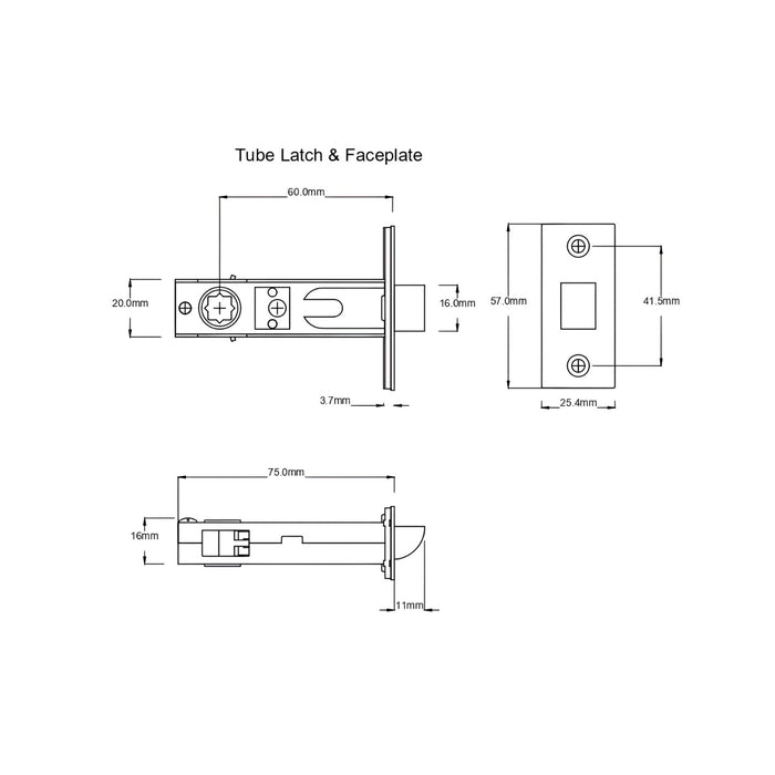 TradCo Menton Lever Long Backplate Passage Set Chrome Plated 0684KPASS60 - The Blue Space