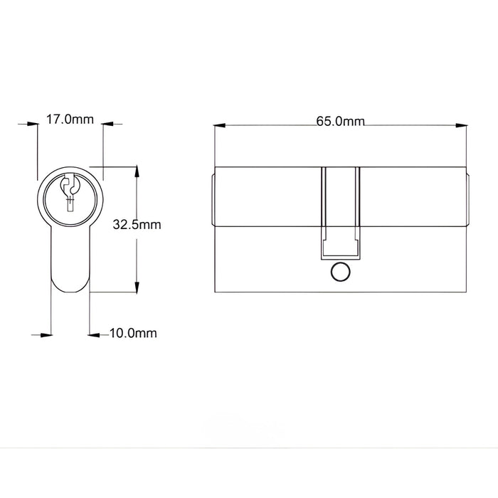 Key Hole TradCo Milton Door Knob Long Backplate Entrance Set with High Security Lock Matte Black 6450KENTREURO57KK - The Blue Space