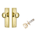 TradCo Milton Door Knob Long Backplate Passage Set Polished Brass 0720KPASS60 - The Blue Space