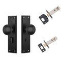 TradCo Milton Door Knob Long Backplate Privacy Set Matte Black 6450KPRIV60 - The Blue Space