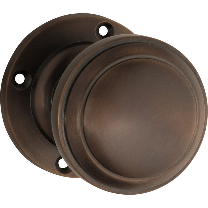 Single Tradco Milton Knob Round Rose Antique Brass Sdg 0727 - The Blue Space