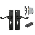 TradCo Milton Lever Long Backplate Entrance Set with High Security Lock Antique Copper 1014KENTREURO57KK - The Blue Space