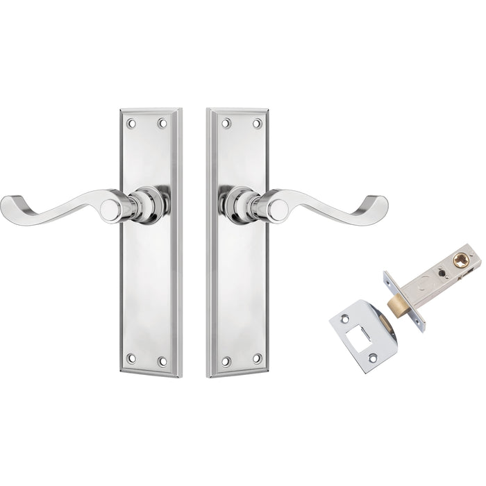 TradCo Milton Lever Long Backplate Passage Set Chrome Plated 0790KPASS60 - The Blue Space
