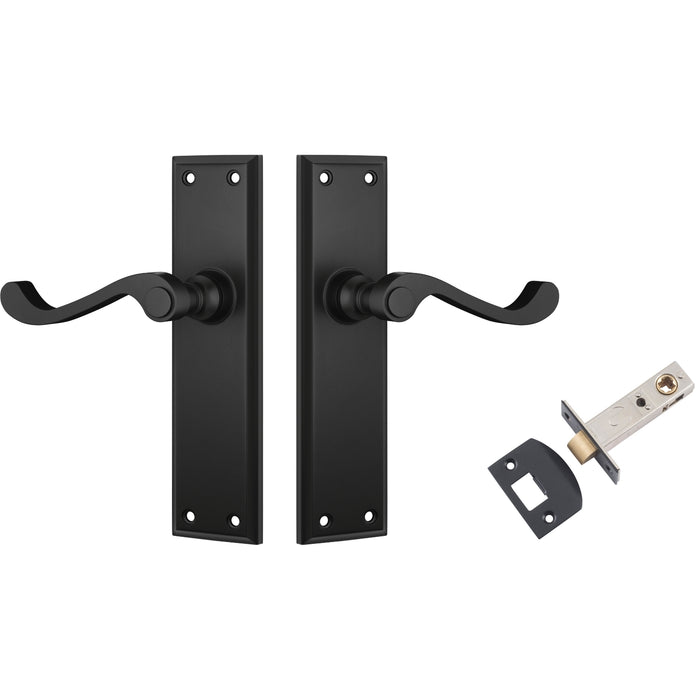 TradCo Milton Lever Long Backplate Passage Set Matte Black 9610KPASS60 - The Blue Space