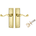 TradCo Milton Lever Long Backplate Passage Set Polished Brass 1004KPASS60 - The Blue Space