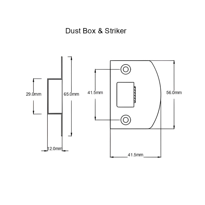 Dust Box TradCo Milton Lever Long Backplate Passage Set Satin Chrome 0794KPASS60 - The Blue Space