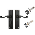 TradCo Milton Lever Long Backplate Privacy Set Antique Copper 1014KPRIV60 - The Blue Space