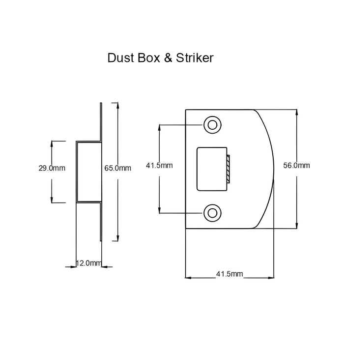 Dust Box TradCo Milton Lever Long Backplate Privacy Set Satin Chrome 0794KPRIV60 - The Blue Space