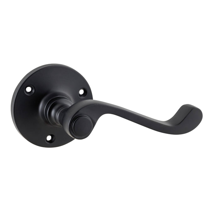Tradco Milton Lever Round Rose Matte Black 9613 - The Blue Space