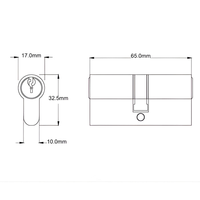 Key Hole TradCo Reims Lever Long Backplate Entrance Set with High Security Lock Chrome Plated 0777KENTREURO57KK - The Blue Space