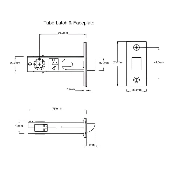 Tube Latch TradCo Reims Lever Long Backplate Passage Set Antique Copper 0746KPASS60 - The Blue Space