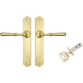 TradCo Reims Lever Long Backplate Passage Set Polished Brass 0771KPASS60 - The Blue Space