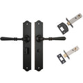 TradCo Reims Lever Long Backplate Privacy Set Antique Copper 0746KPRIV60 - The Blue Space