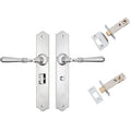 TradCo Reims Lever Long Backplate Privacy Set Chrome Plated 0777KPRIV60 - The Blue Space