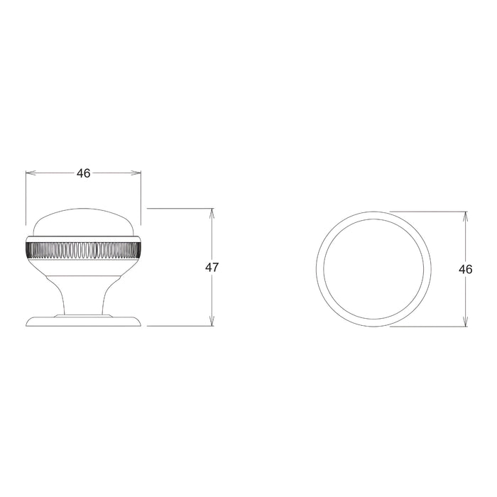 Line Drawing TradCo Rim Lock and Milled Edge Knob Passage Set Matte Black 0928-2013SET - The Blue Space