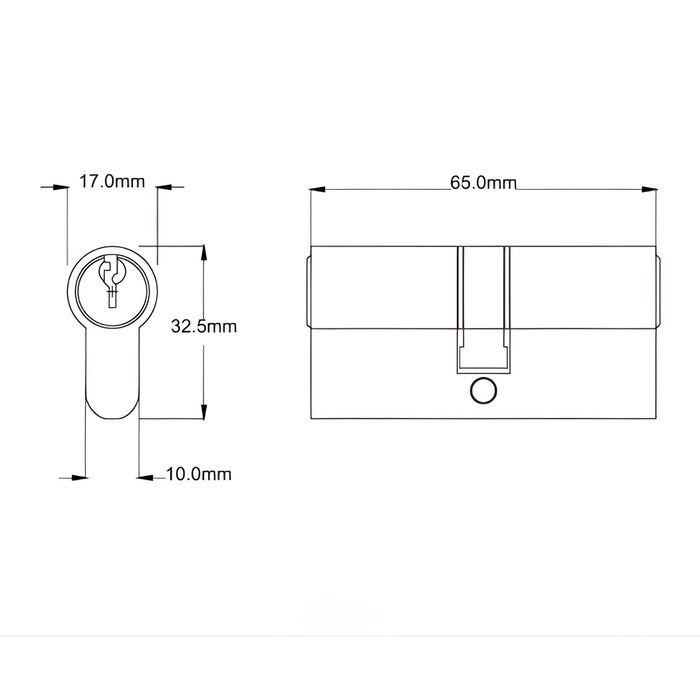 Key Hole TradCo Victorian Lever Long Backplate Entrance Set with High Security Lock Satin Chrome 0912KENTREURO57KK - The Blue Space