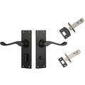 TradCo Victorian Lever Long Backplate Privacy Set Antique Copper 0902KPRIV60 - The Blue Space