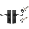 TradCo Victorian Lever Long Backplate Privacy Set Matte Black 1930KPRIV60 - The Blue Space