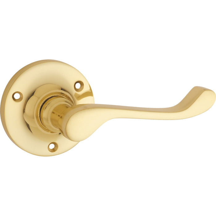 Tradco Victorian Lever Round Rose Polished Brass 1039 - The Blue Space
